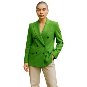 Zara Double Breasted Blazer Green Size Small Excellent Condition